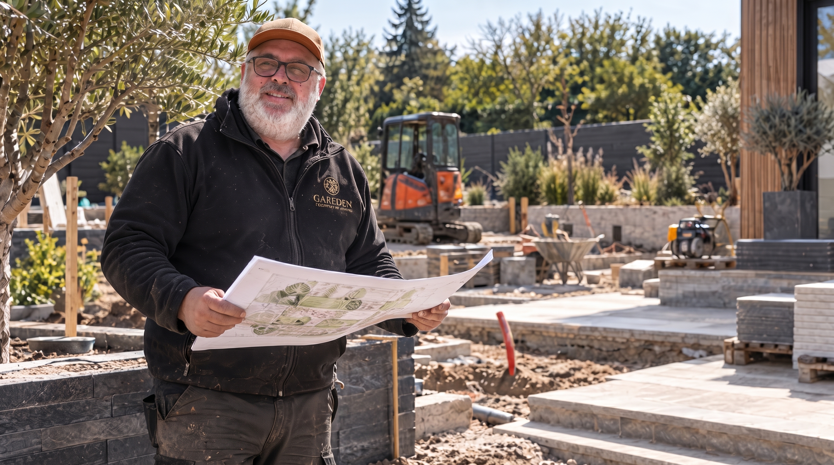 Paysagiste GAREDEN au travail dans un jardin